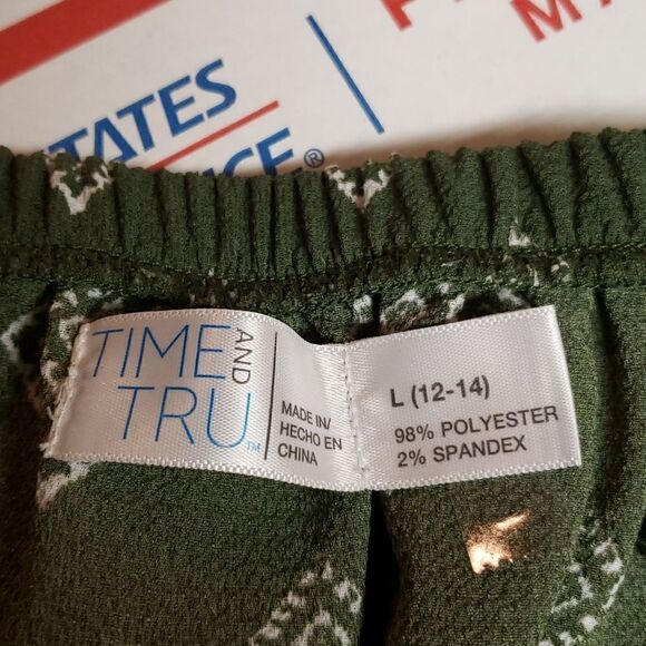 🌹Green and White Jumpsuit sz L - Picture 3 of 8